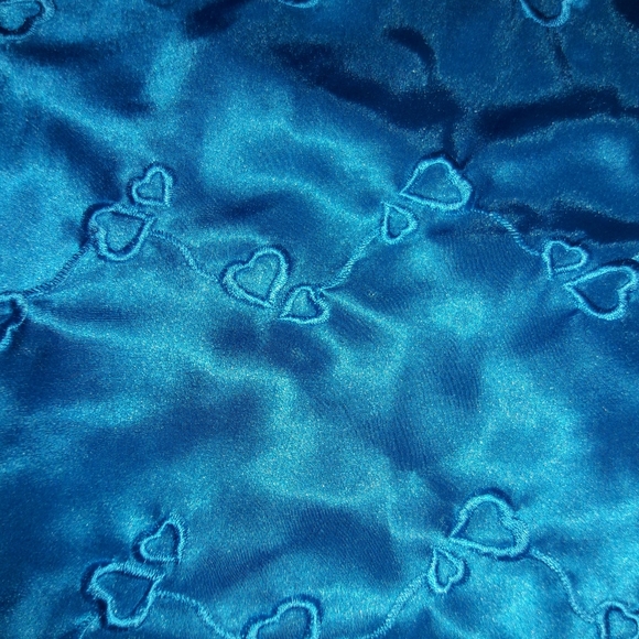 Vintage  lingerie turquoise hearts slip dress - Picture 4 of 5